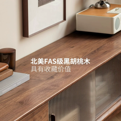 [Чанг] Генджи Муйу Сплошная деревянная доска телевизионная шкаф Новый китайский кабинет пола Черный ореховый шкаф-K00N18