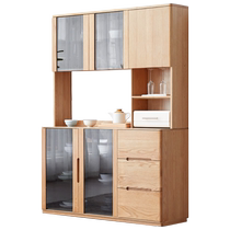 Genji Muyu solid wood sideboard kitchen cabinet storage cabinet modern simple all-in-one wall storage clearance cabinet
