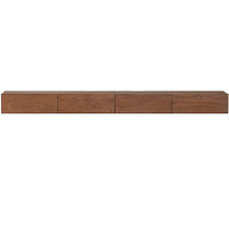 Genji Muyu solid wood wall-mounted TV cabinet living room black walnut combination floor cabinet suspended storage storage cabinet