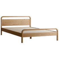 Genji Muyu solid wood childrens bed girls oak single bed small apartment simple boys bedroom environmentally friendly small bed