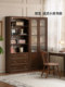 Genji Wood Language Solid Wood Bookcase Study Room French Retro Storage Cabinet Floor Display Cabinet Home Side Cabinet Storage Cabinet