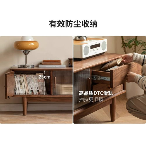 [Чанг] Генджи Муйу Сплошная деревянная доска телевизионная шкаф Новый китайский кабинет пола Черный ореховый шкаф-K00N18