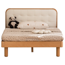 Genji Muyu solid wood Montessori childrens bed boys soft bed small apartment simple single bed girls home small bed