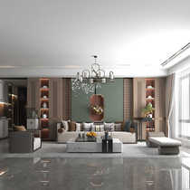 New Chinese style solid wood sofa combination large and small apartments all solid wood frame simple fabric sofa model room furniture