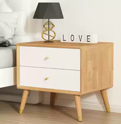 Nordic bedside table solid wood storage cabinet storage cabinet simple modern Chinese light luxury assembly bedside cabinet corner cabinet
