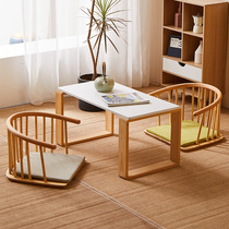 And room chair tatami bed seat back chair solid wood low tea chair Zen floating window legless chair armrest Japanese style