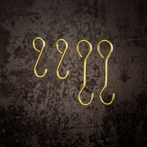 Nordic brass S hook 5 pure copper solid creative simple towel hook storage coat hook