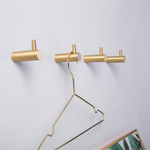 Brass hook porch living room bedroom household nail-free coat hook Nordic creative wall hanging decoration hanging hook pure copper