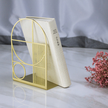 Brass bookshelf Nordic style office Brass bookshelf Desktop bookshelf storage rack Decorative ornaments