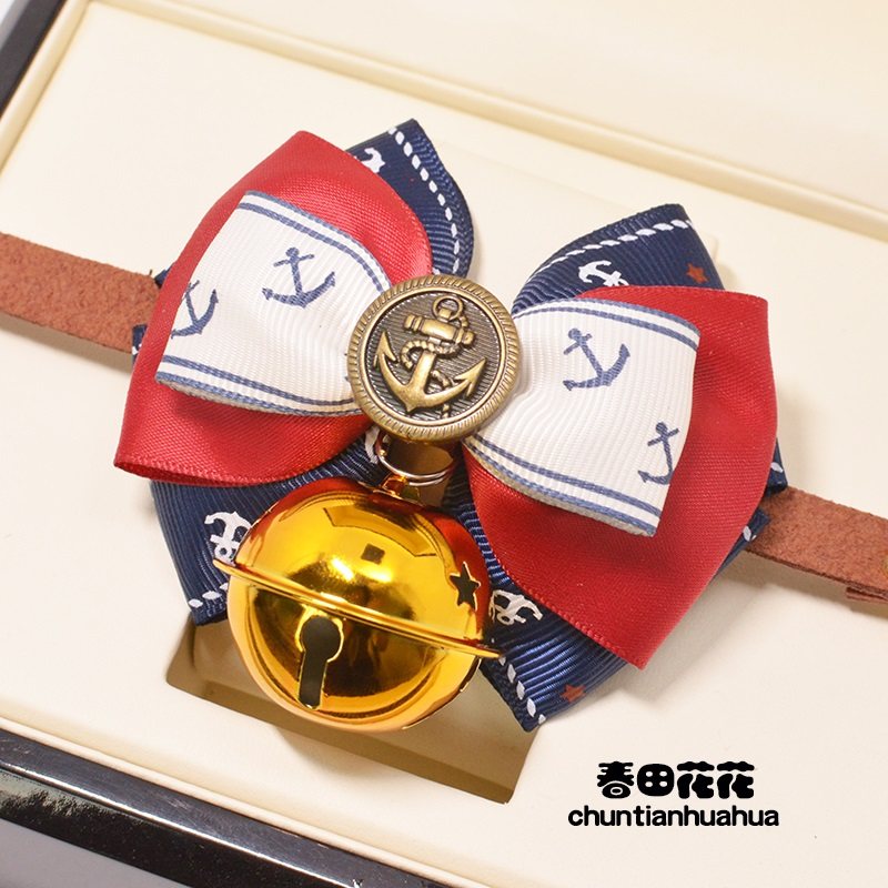 Dog collar pets Pet Gentleman Cute Medium Kirchai Dog Bell Neckline Teddy Bibpanda Bow Tie-Taobao