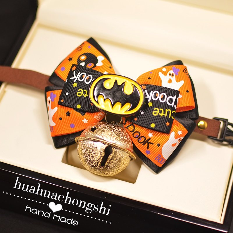 Dog-collar bell collar necklace diesel small medium-sized large dog gentleman cute Teddy Koke cat butterfly bow