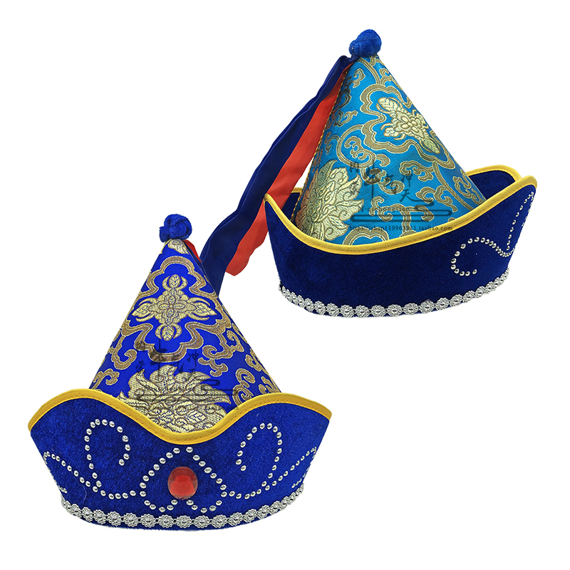 Children Mongolian head accessories dance hat Mongolian gown performance head accessories dress minority young men's hat