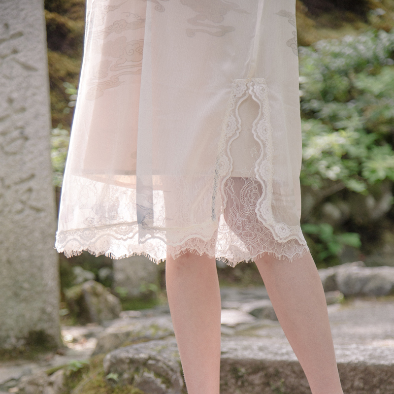 Chuan Dai Time: Soft Soft Soft Original Design Versatile Modal Cotton Bottom Skirt Lace Panel Strap