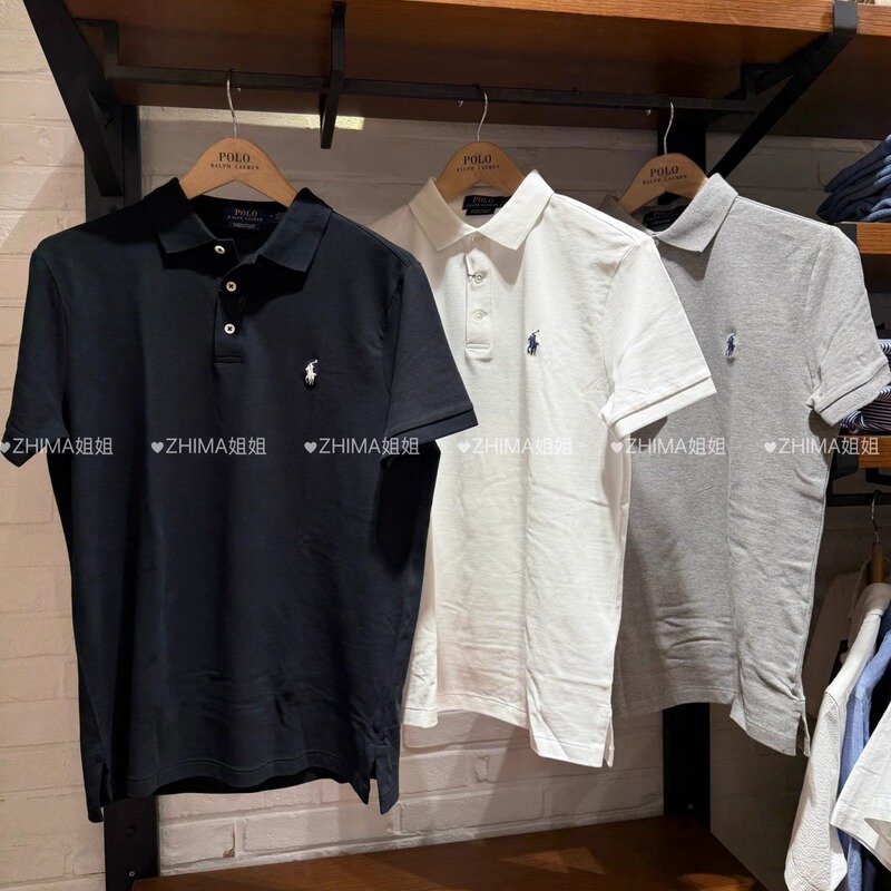 Korean Polo Ralph Lauren 2026 Summer Men's Solid Color Lapel Polo Shirt Short Sleeve Mnpokni1N822992