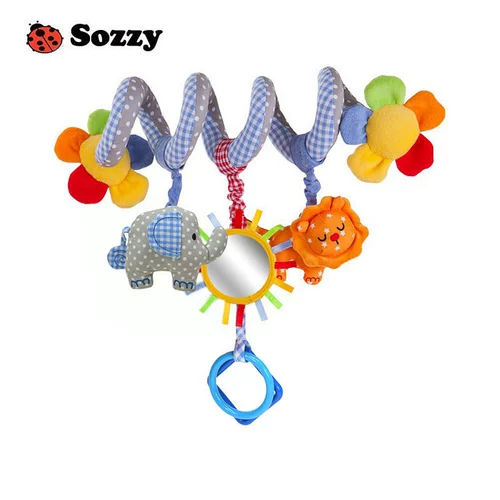 Sozzy Музыкальная успокаивающая детская плюшевая мультяшная игрушка на кроватку для новорожденных для младенца с животными, коляска