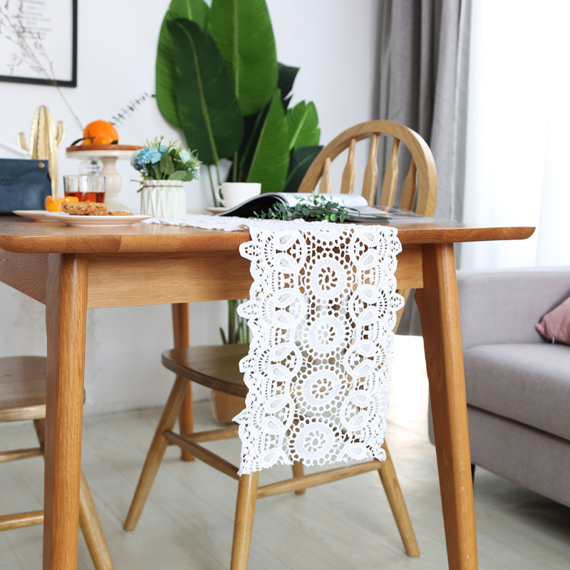 Lace tablecloth rectangular European lace ins home dining table coffee table cover towel photo hollow French lace table flag
