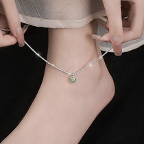 Farmanna with the same paragraph 925 pure silver wave light clear Mosanstone foot chain bracelet woman not to drop color Jane about 520 gift