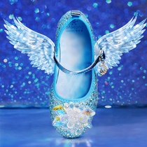 The new child Bingxue Qixi in the girl princess shoes 2022 is for Aisha's air fashion soft bottom comfortable crystal shoes