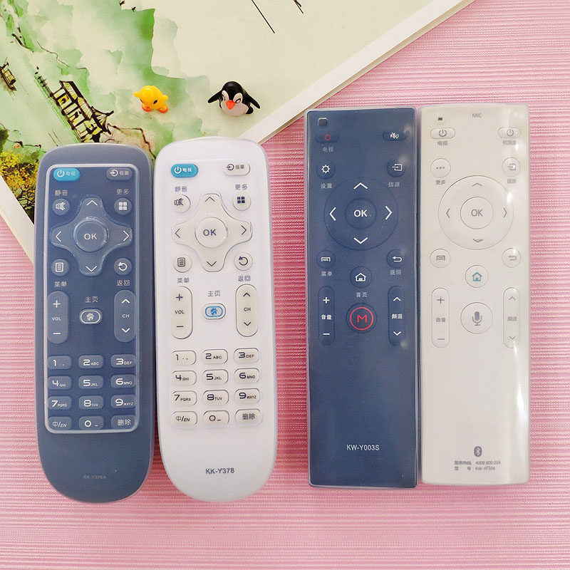 Condo TV remote control protective sleeve silicone anti-fall universal KK-Y378A clear and transparent dust cover waterproof cover