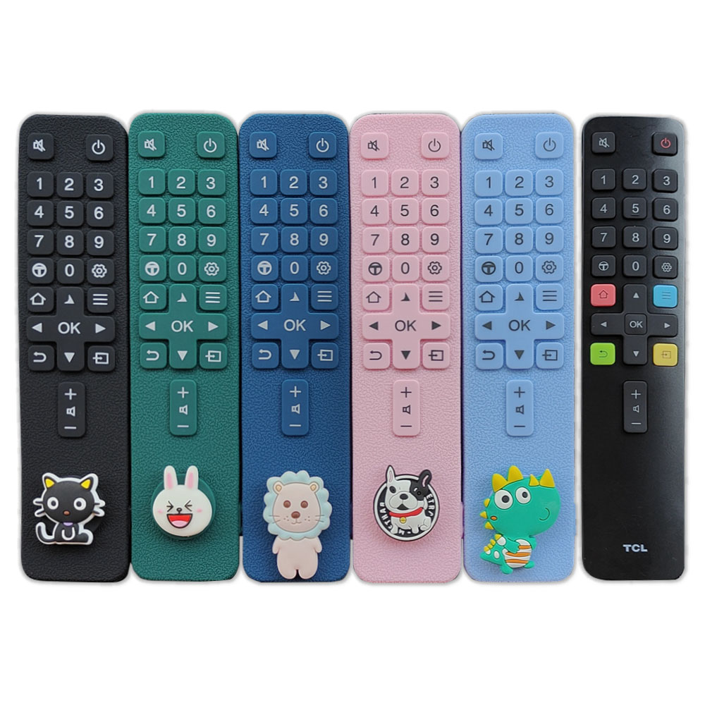 Applicable TCL TV remote control protective sleeve thickened soft silicone sleeve RC801L anti-fall dust HD full bag cute-Taobao