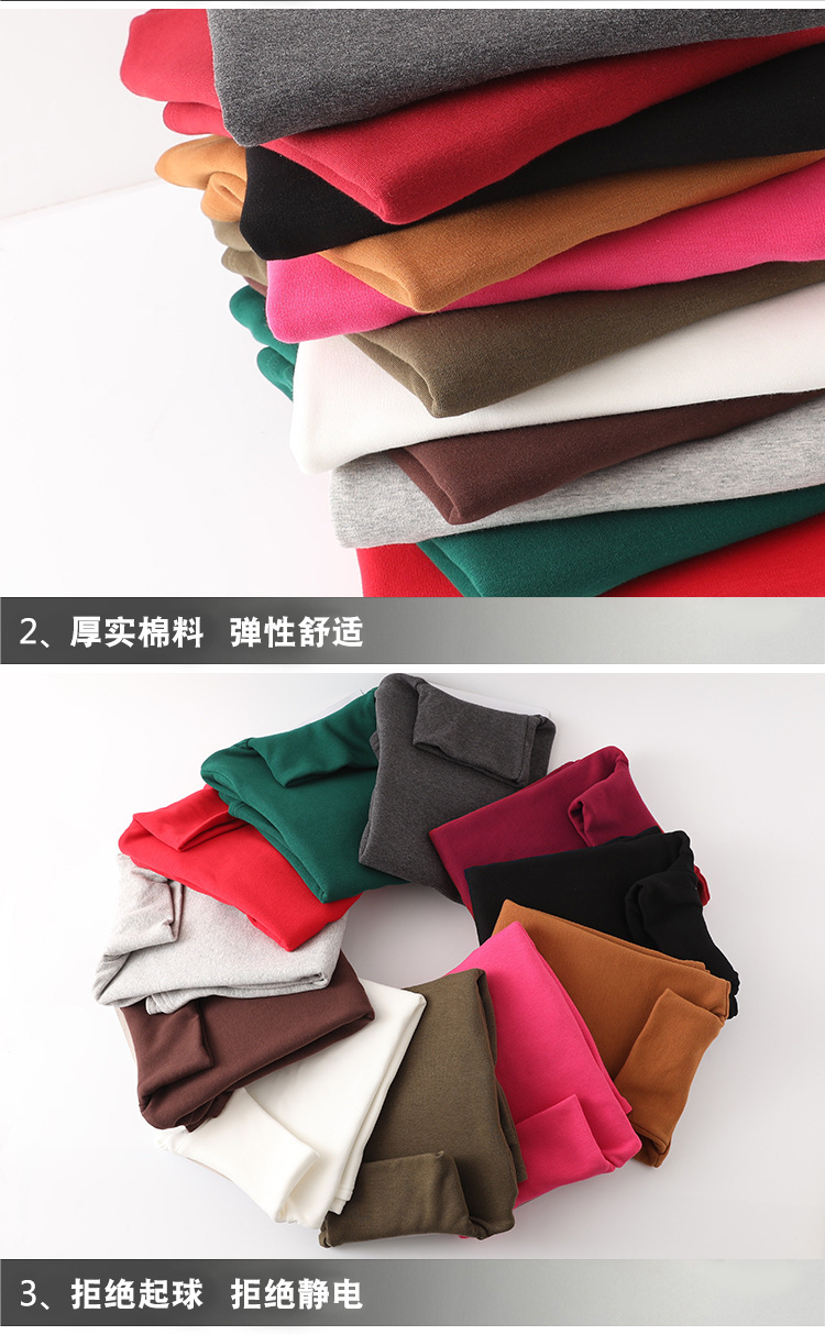 Mùa thu đông cổ áo sơ mi cổ lọ nữ dài tay cotton mỏng dày mùa thu phiên bản Hàn Quốc áo phông rộng cỡ áo sơ mi hoang dã áo phông nữ rộng