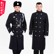 Hotel doorman greeted image post security clothing winter clothes thickened winter clothing extended woolen security coat double-breasted
