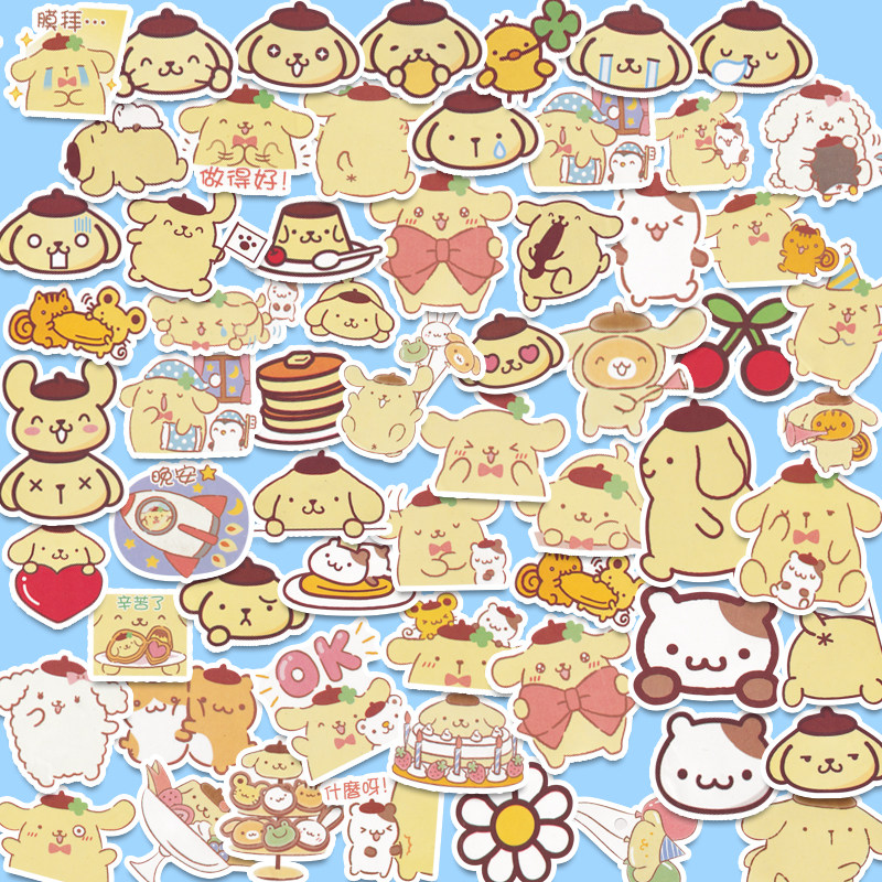 100 Cartoon Pudding Dog Stickers Cute Ins Big Ear Dog Trio Lulls Hand Ledger Waterproof decorated with small patterned handbooks