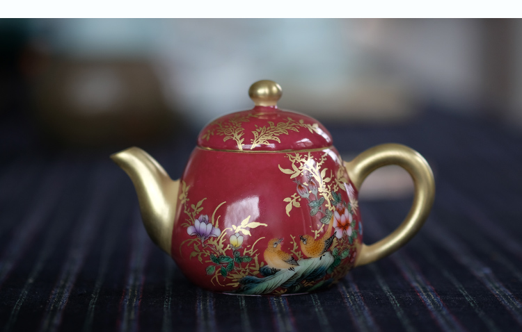 Offered home - cooked in hand little teapot rouge water see colour painting of flowers and small jingdezhen ceramic pot teapot the teapot