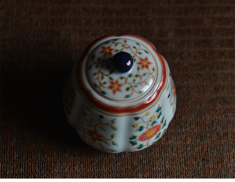 Offered home - cooked at taste new hand draw colorful flowers folding branches pear - shaped tea warehouse small jingdezhen ceramic tea pot