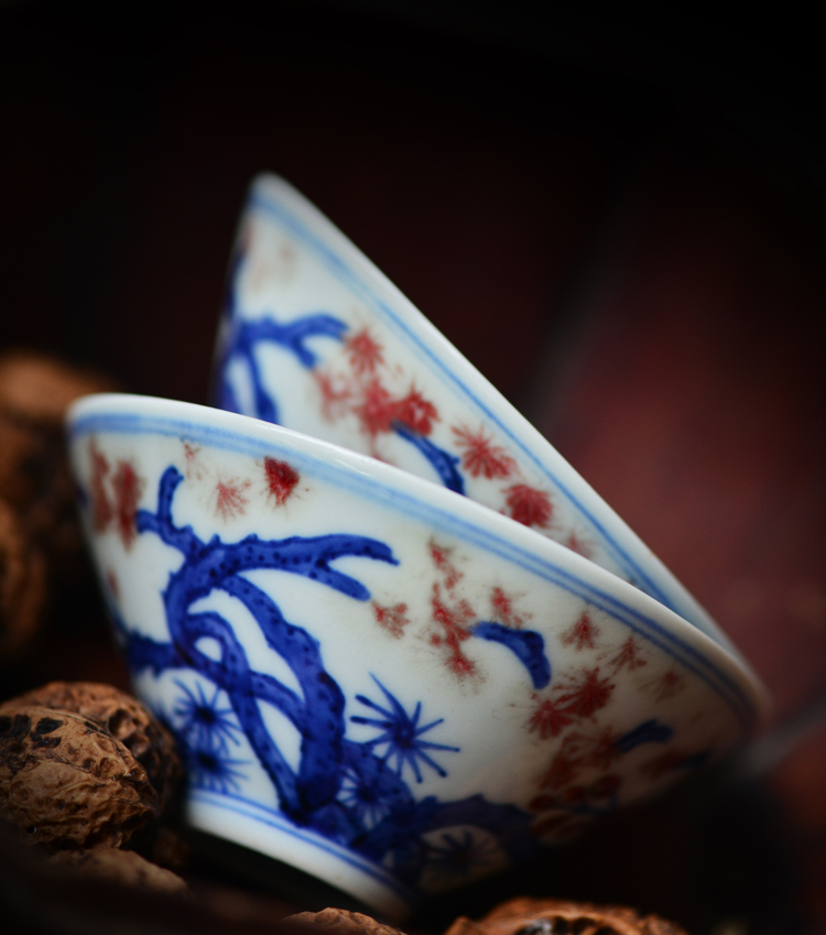 Offered home - cooked in hand - made porcelain youligong, poetic hat cup sample tea cup of jingdezhen ceramic cups by hand