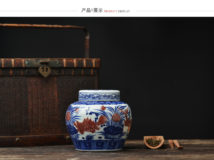 The View flavour is blue and white youligong hand - made porcelain cover pot of tea warehouse caddy fixings jingdezhen ceramic tea set by hand