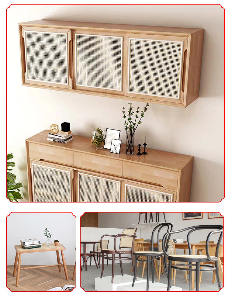 фурнитура 塑料藤编棕色深色咖啡色非天然十字藤方格茜笪编制家具屏风隔断 OTHER