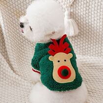Dog Christmas clothes Pet autumn and winter warm velvet dog clothes Teddy cat than bear VIP Bo Mei