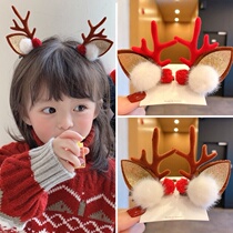 Christmas hair accessories childrens cute antler duckbill clip Christmas hair clip girl baby performance with headdress