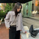 TG winter woolen shoulder padded jacket for women 2023 new Korean style light luxury style lapel slim top 21779