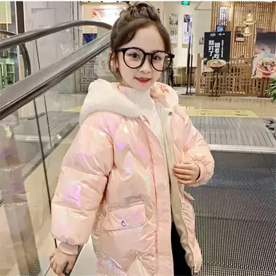 Next win children's down jacket 2021 winter clothes New Girl coat Korean version of foreign pie bright face no wash thickening tide
