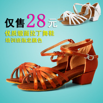 Childrens Latin dance shoes Girls Girls Girls childrens professional soft bottom practice dance dance shoes indoor hair bottom skin color