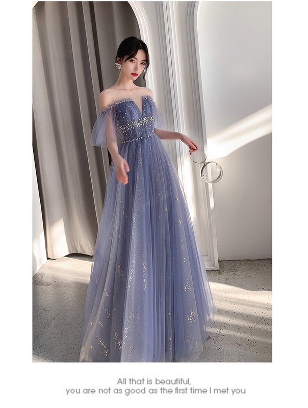 Blue Long Evening Gown