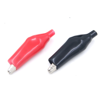 The crocodile clips the black red each one.