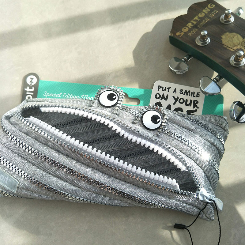 New ZIPIT silver python keeper pen bag mobile phone sundries containing stationery bag pull chain bag glasses bag M