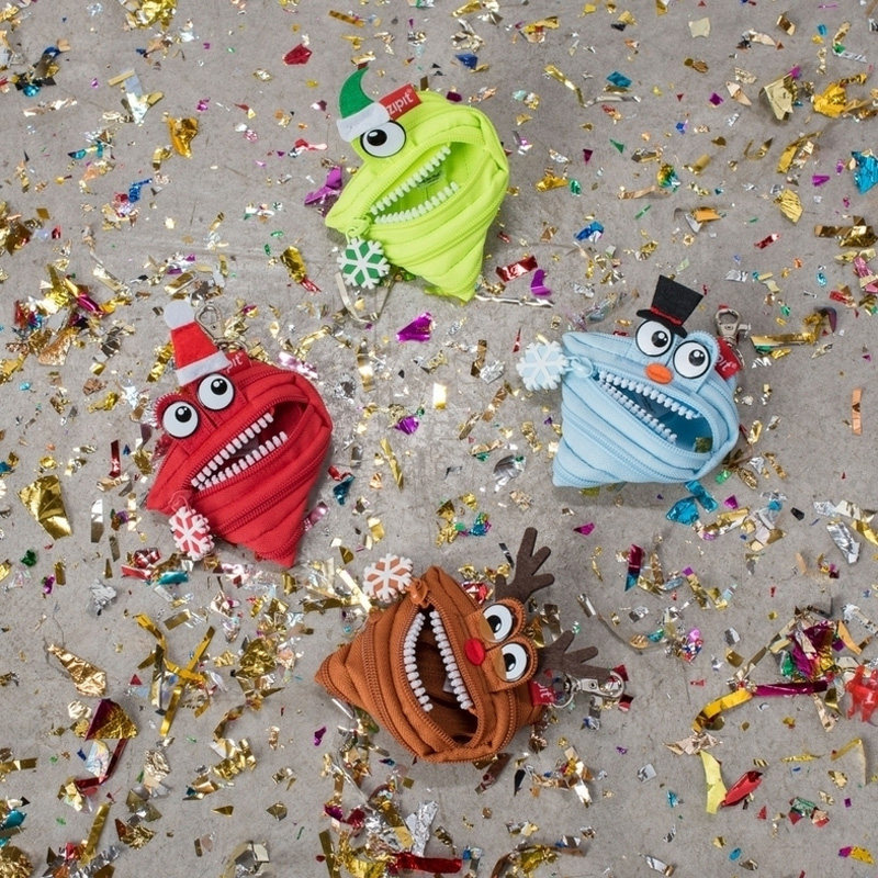 ZIPIT Christmas hat holiday gift zipper bag lipstick key sundries storage small bag change bag new s