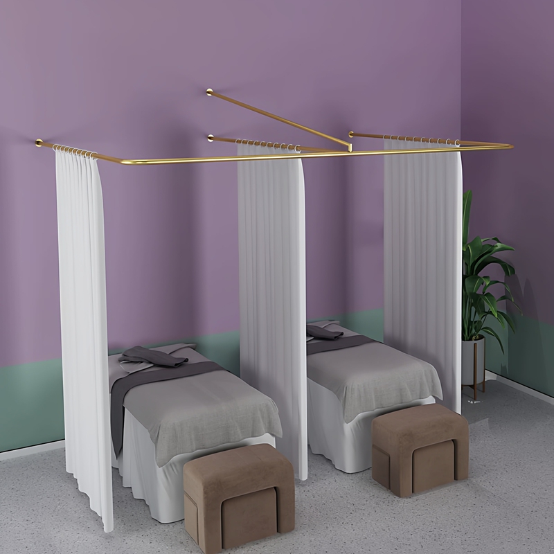 Curtains for Beauty Salons, Specialized for Health Centers, Therapy Beds, and Room Dividers in Beauty Salons, Light-Transmitting but Not See-Through, E-Shaped and F-Shaped