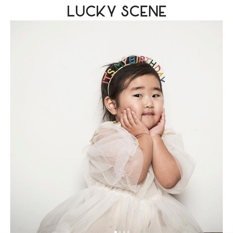 (Auspicious Props) birthday party haircut S01323 ITS MY Birthday Rainbow hair hoop girl-Taobao