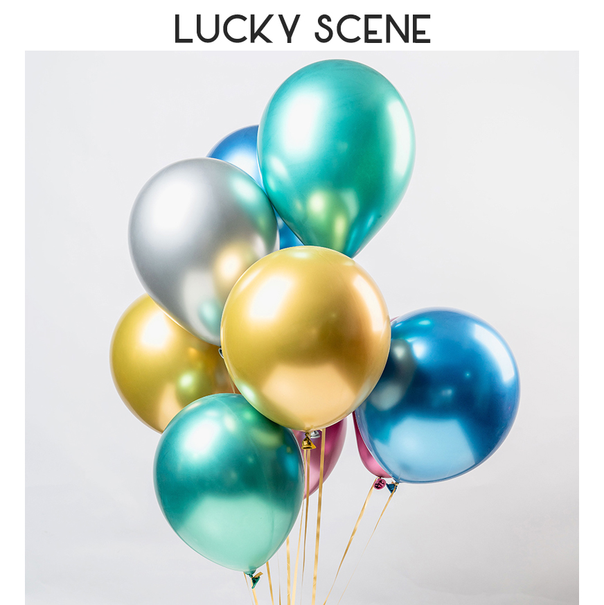 (Auspicious props) 12-inch metallic color balloon suit combination chrome gold birthday cool fashion annual meeting party