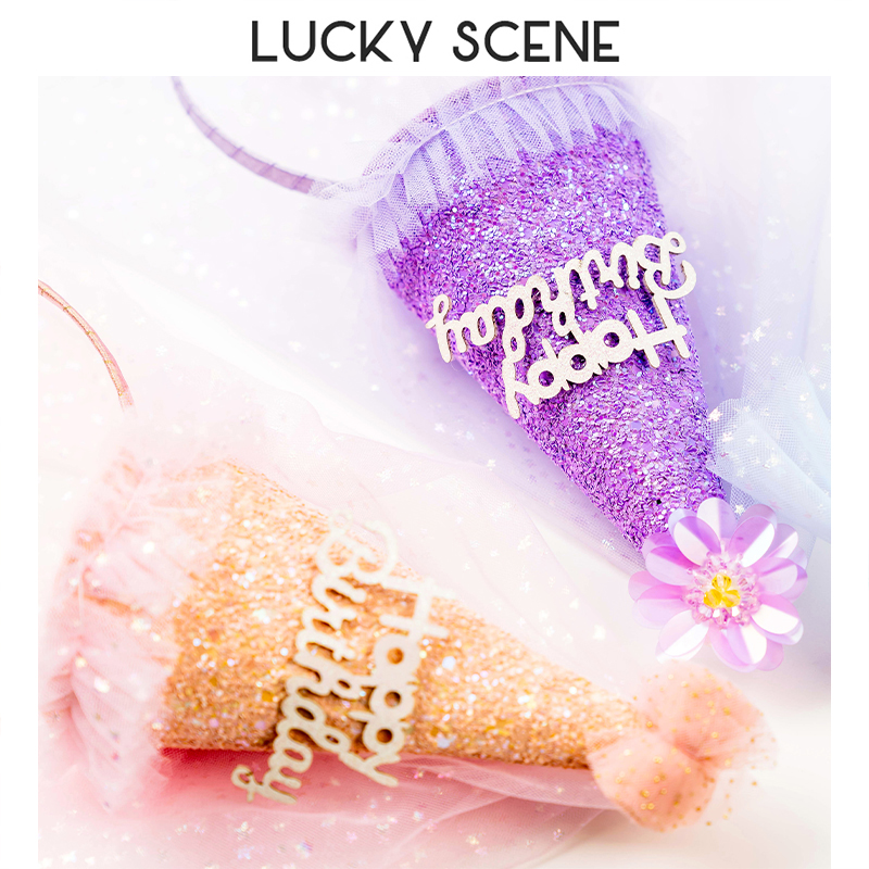 Sun peanut head hoop birthday cap children's yarn hat flash hat header accessory decoration