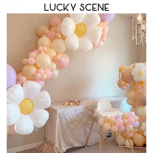 [Благоприятный реквизит] воздушный шар с цветком ромашки, реквизит для фотосессии для пикника, красочный детский фон на день рождения, украшение