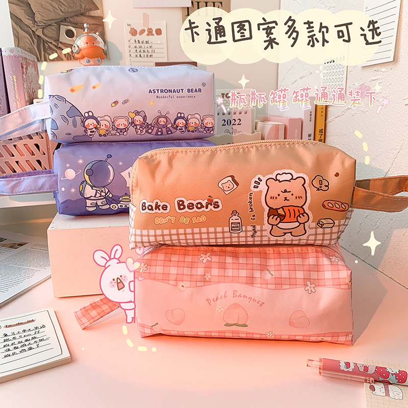 Cute Cartoon Large Capacity Pen Bag Ins High Face Value Han Edition Student Stationery Containing Lead Pencil Case Hand Pencil Bag