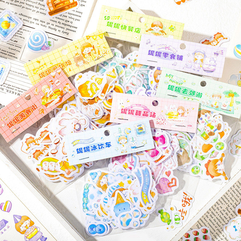 Cute Cartoon Gourmet Stickers Bag Handbill Decorative tool material Teenage Hearts Hands books The City of Twilight of the Twilight