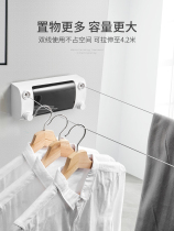 Double Wire Invisible Clothesline Rope Free of perforated indoor balcony telescopic steel wire clothesline clotheshorse sunburn Laundry Rope