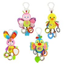 happy monkey baby toy 0-1 year old baby stroller pendant bed hang bed bell rattle plush cloth toy